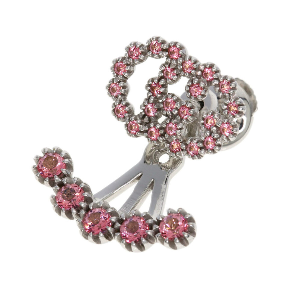 Gucci GG Running Pink Sapphire Single Earring, 18K White Gold, Women's GUCCI